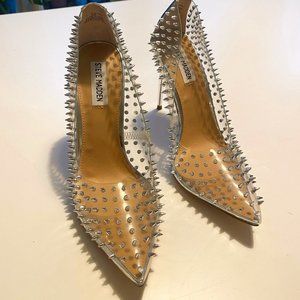 Steve Madden Spiked Silver Heels